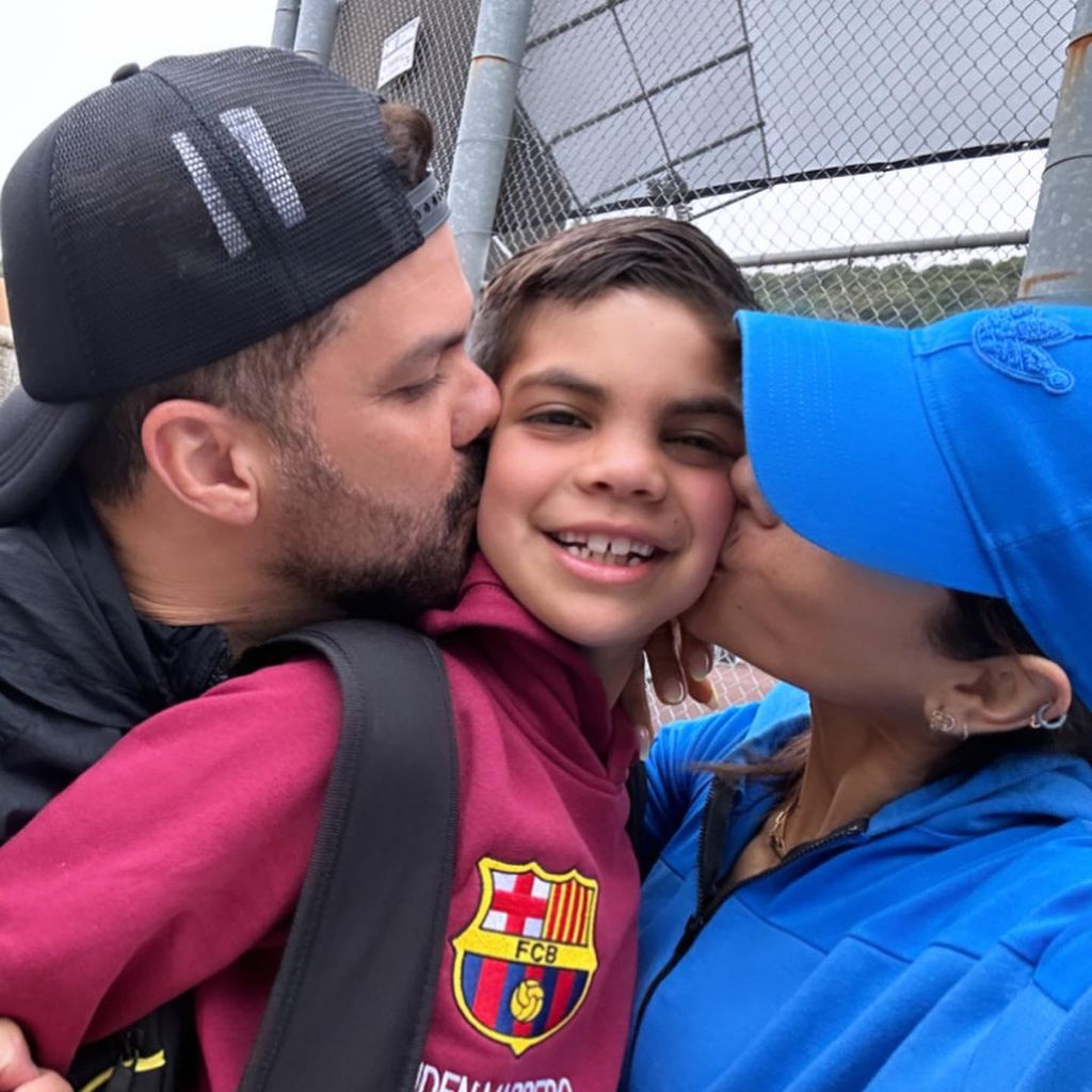 Alejandra Espinoza, Aníbal Marrero y su hijo Matteo