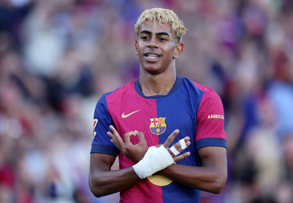 Lamine Yamal, celebrando un gol con el FC Barcelona