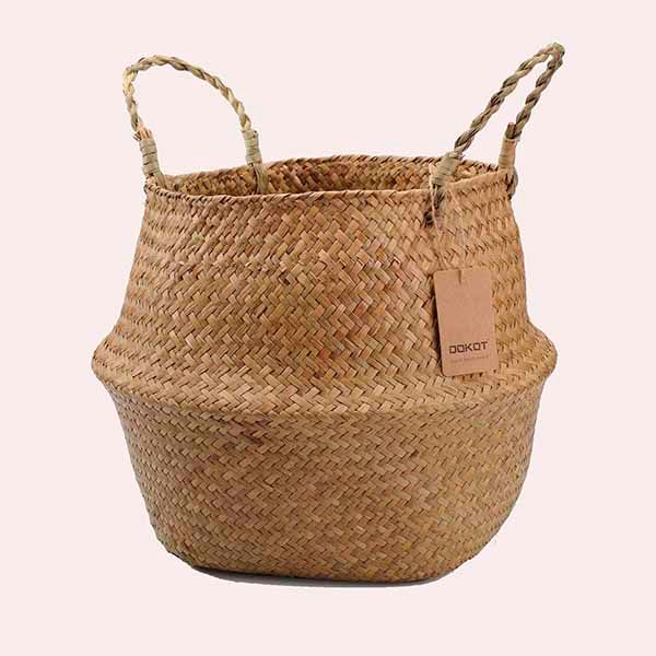 DOKOT Natural Seagrass Mimbre Cesta de Cesteria