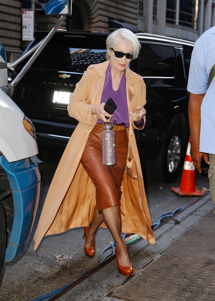 Meryl Streep en las calles de Nueva York en el set de "The Devil Wears Prada 2".