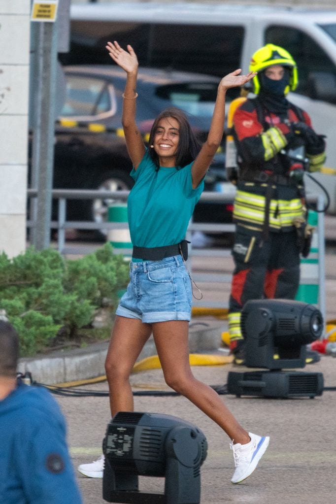 Marieta a su llegada a las instalaciones de Mediaset en helicóptero, a 18 de junio de 2024, en Madrid 