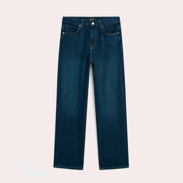 Jeans wide leg tiro alto
