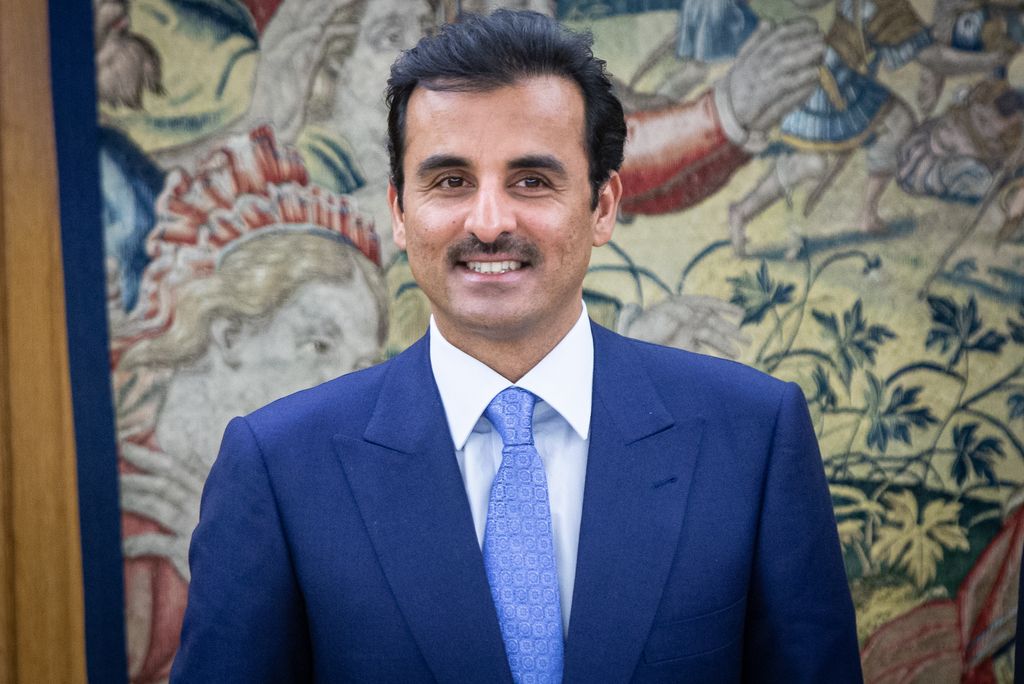 El rey Felipe VI recibió al Emir de  Qatar, Sheikh Tamim bin Hamad Al Thani en el Palacio de la Zarzuela en mayo de 2022