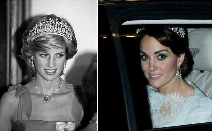 La última vez que la Duquesa hizo que recordaramos a la fallecida Princesa de Gales fue cuando estrenó la que fuera su tiara favorita, la diadema Cambridge Lover´s Knot, el pasado 9 de diciembre en la tradicional recepción diplomática
