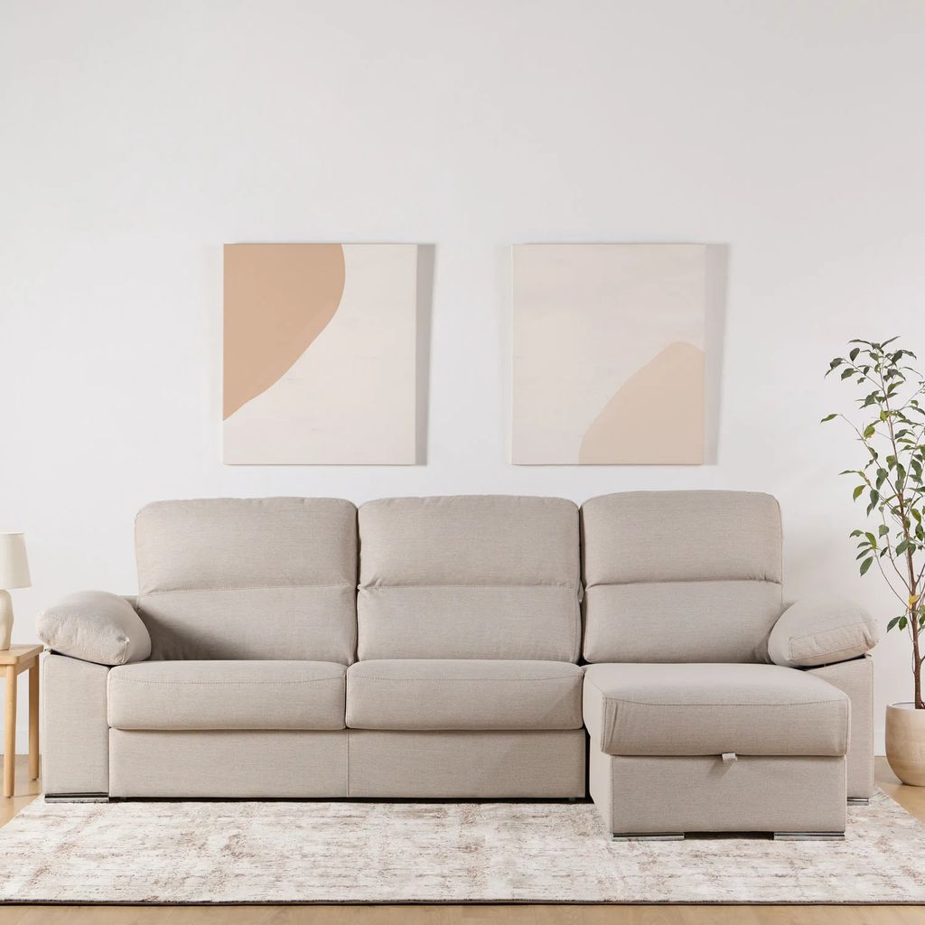 Sofá cama clásico con chaise longue