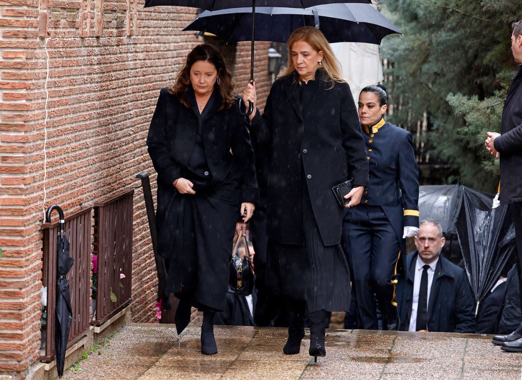 La infanta Cristina con Alexia de Grecia llegando a la catedral Ortodoxa Griega de San Andrés y San Demetrio para asistir al responso por Su Alteza Real la Princesa Irene de Grecia, a 17 de enero de 2026, en Madrid