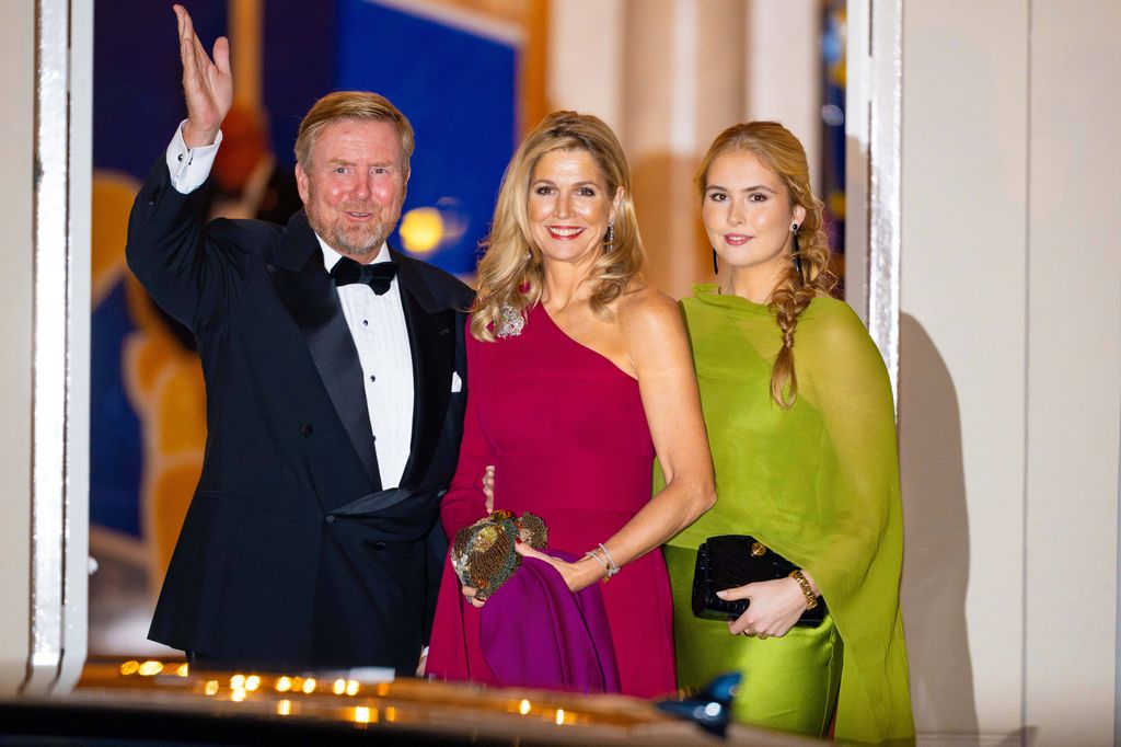 Los miembros de la Familia Real a su llegada al Palacio de Noordeinde