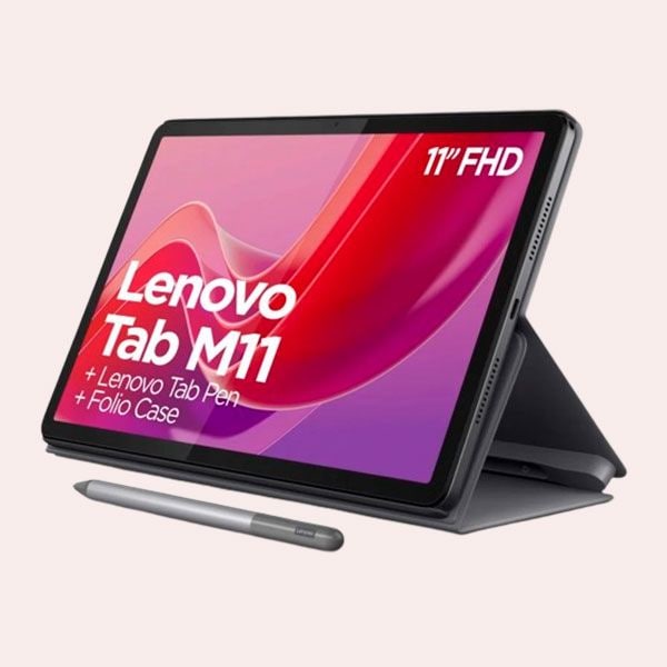 Una tablet con funda y lápiz digital