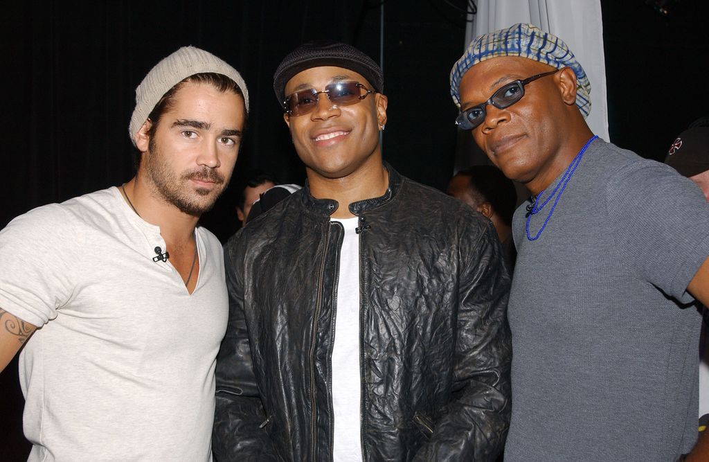 Colin Farrell, LL Cool J y Samuel L. Jackson, juntos tras el estreno de S.W.A.T., agosto de 2003