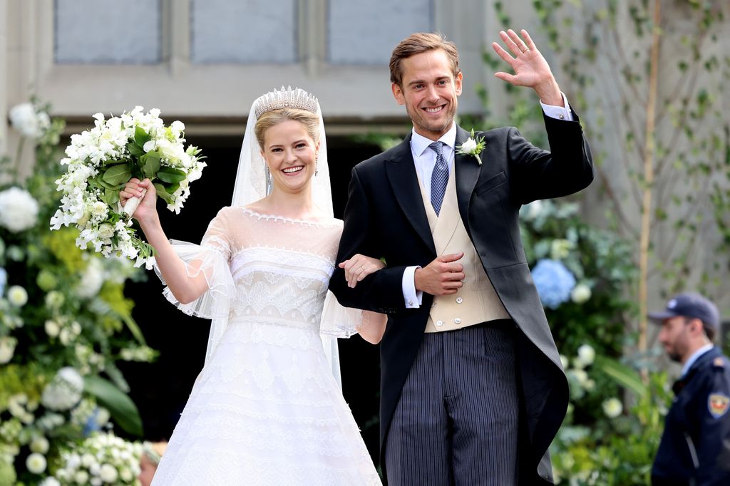 La princesa María Carolina de Liechtenstein con su marido Leopoldo Maduro Vollmer en el día de su boda 