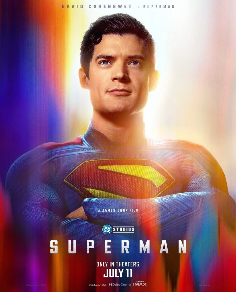 Cartel película Superman de David Corenswet