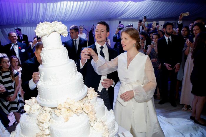 Felipe y Danica de Serbia en su boda