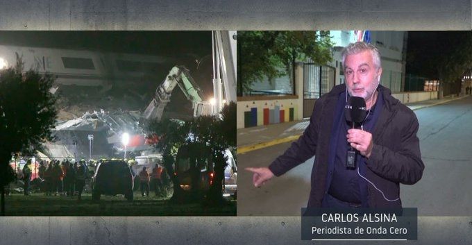 El presentador durante su conexión en directo en Antena 3