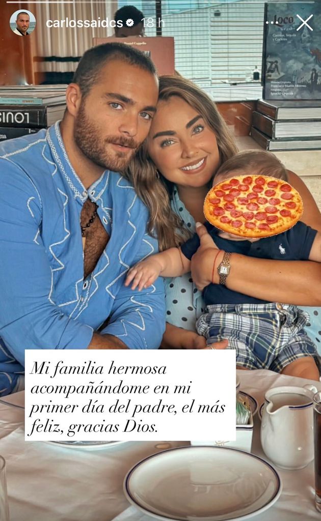 Carlos Said con Claudia Martín y su hijo Máximo celebrando el Día del Padre.