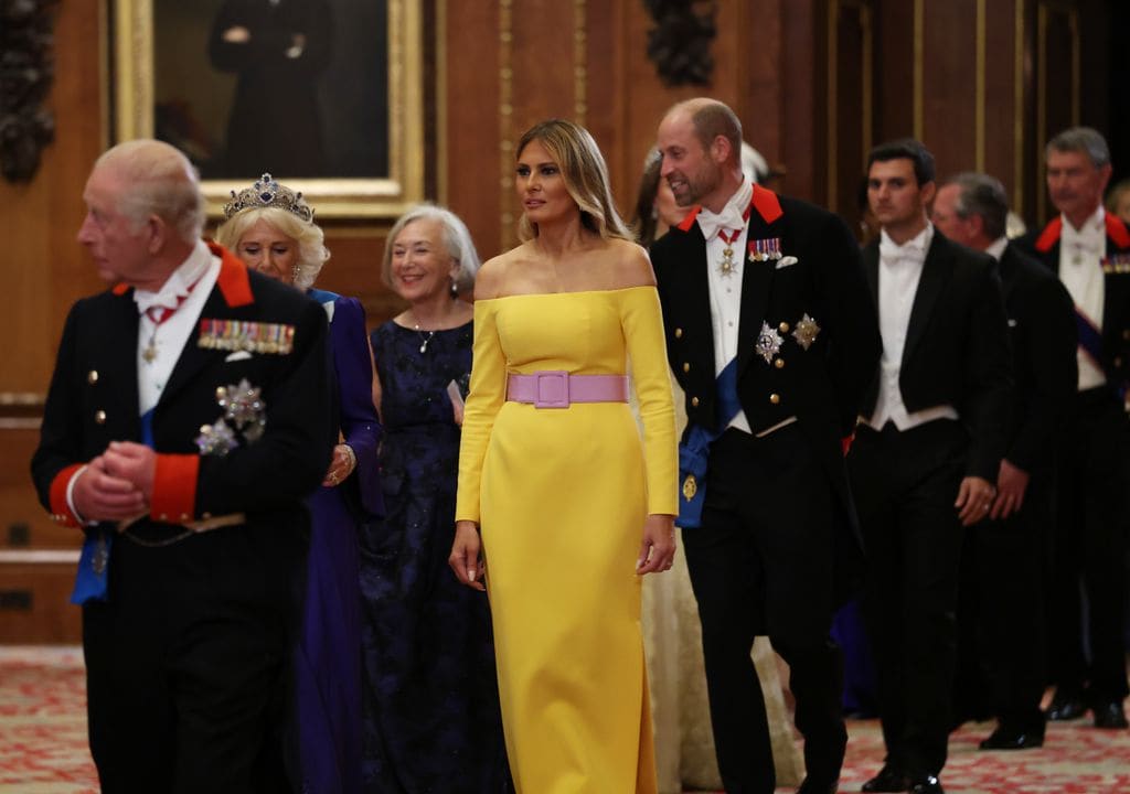 Cena de gala ofrecida por la Familia Real británica a los Trump en el castillo de Windsor