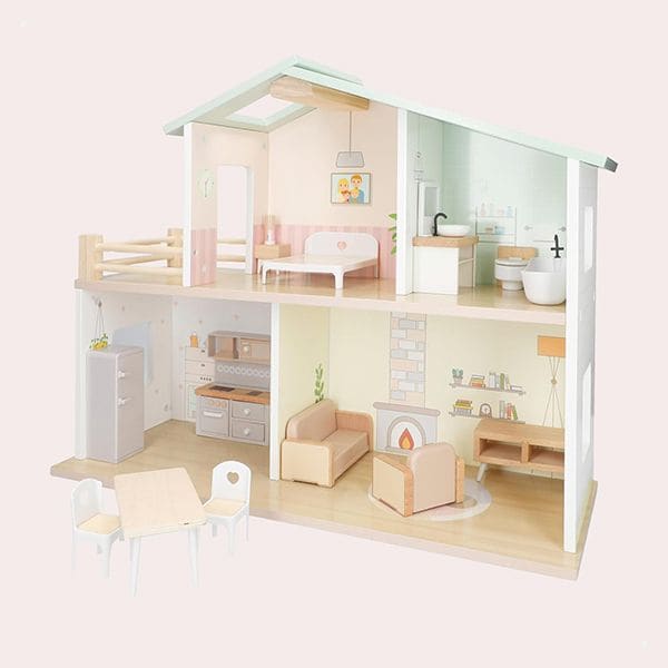 WOOMAX Casa de muñecas Madera con Muebles y Accesorios