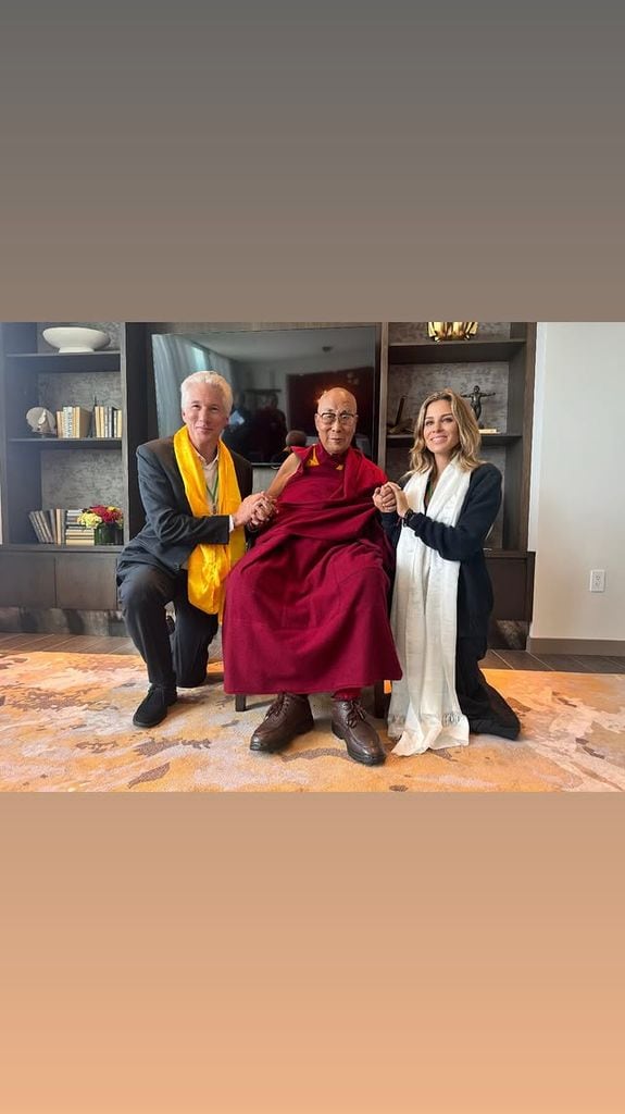Richard Gere y su esposa Alejandra con el Dalai Lama 