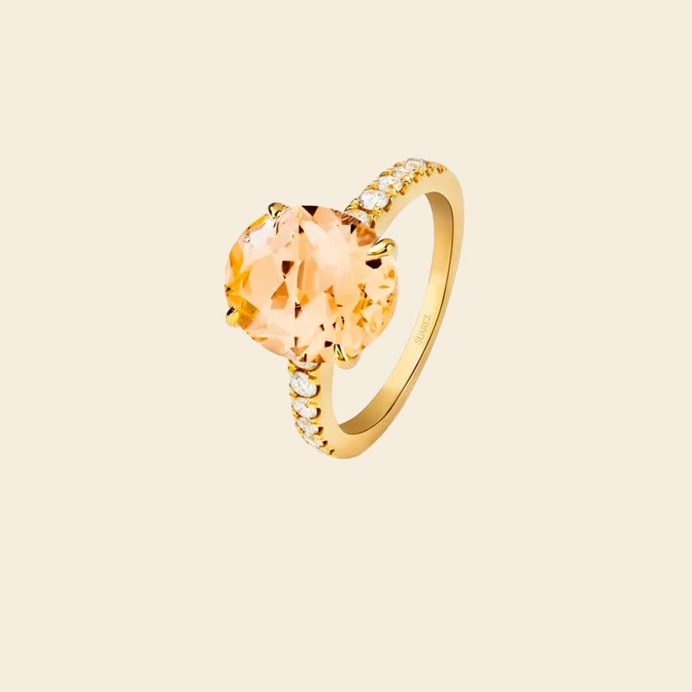 anillo de cuarzo citrino