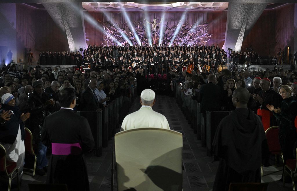 León XIV ocupó un lugar privilegiado en el auditorio