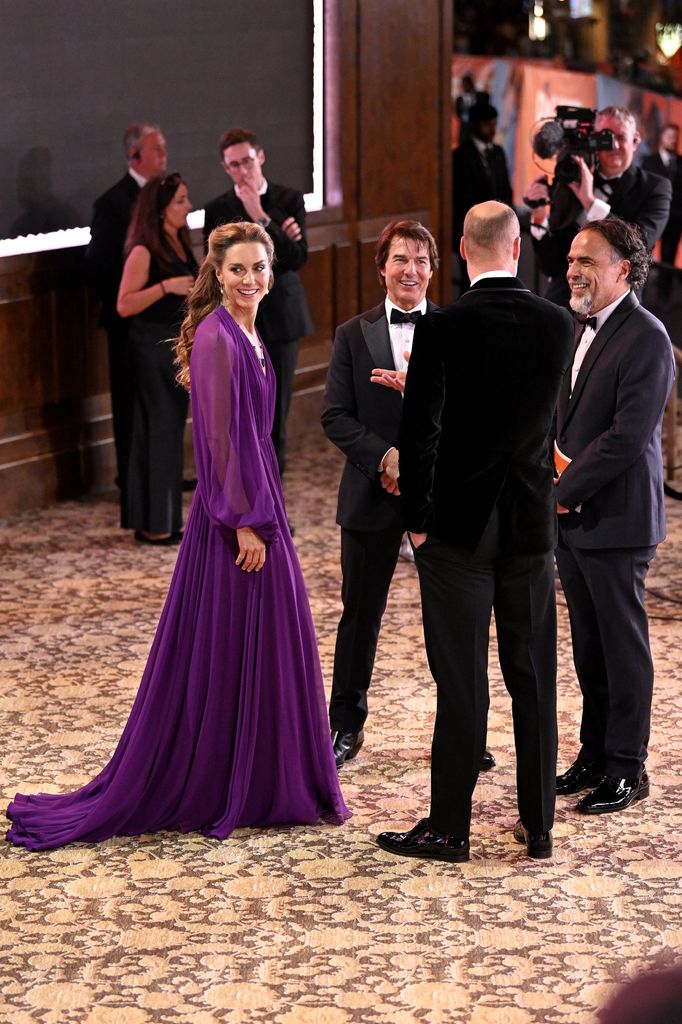 La princesa Kate y el príncipe William con Tom Cruise y Alejandro González Iñárritu.