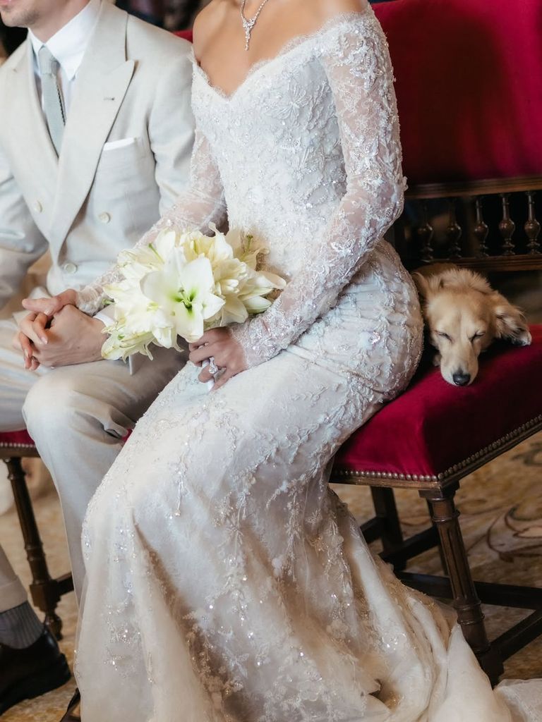 Leo Leclerc en la boda civil de Alexandra y Charles Leclerc.