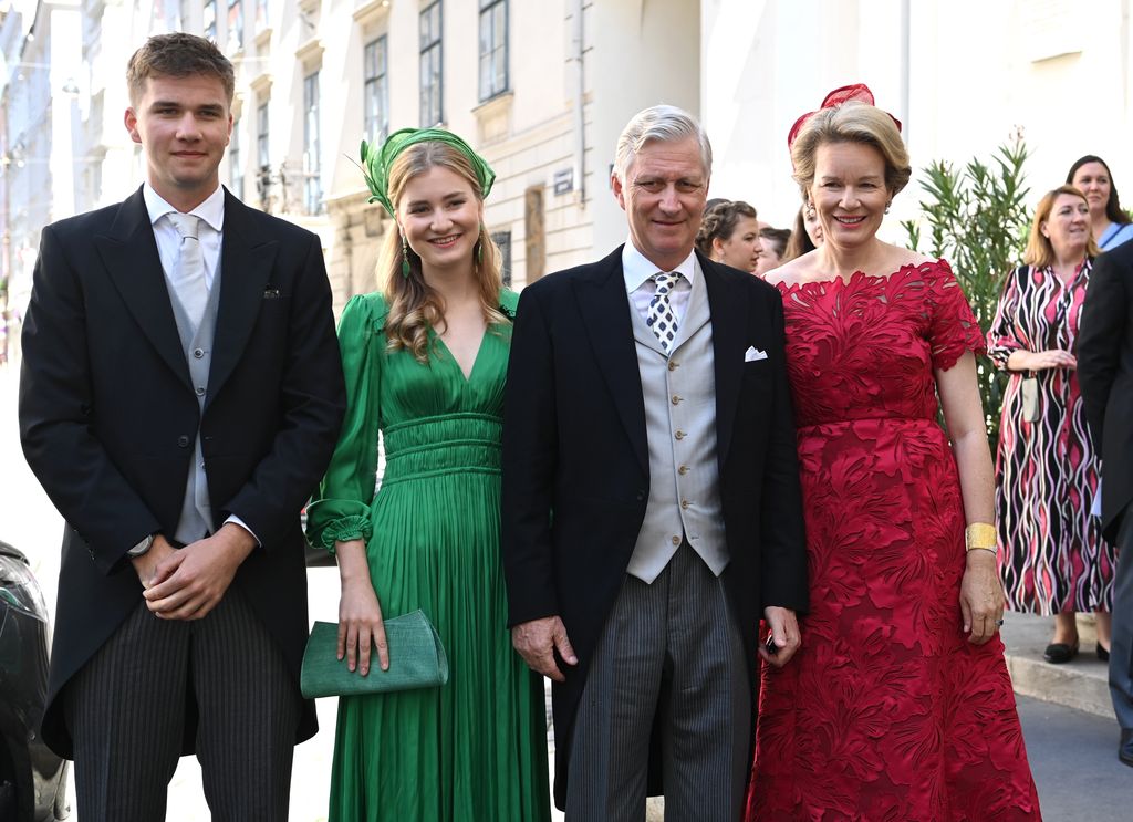 La familia real belga, en la boda de Isabel von Habsburg-Lothringen en Viena, Austria