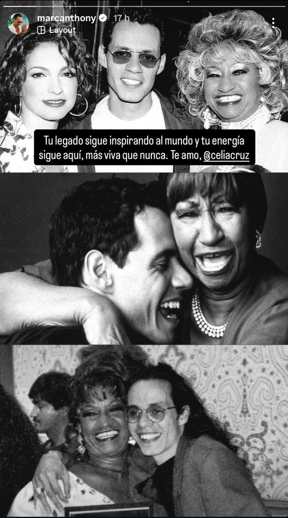 Marc Anthony recordó a Celia Cruz con entrañales fotos juntos.