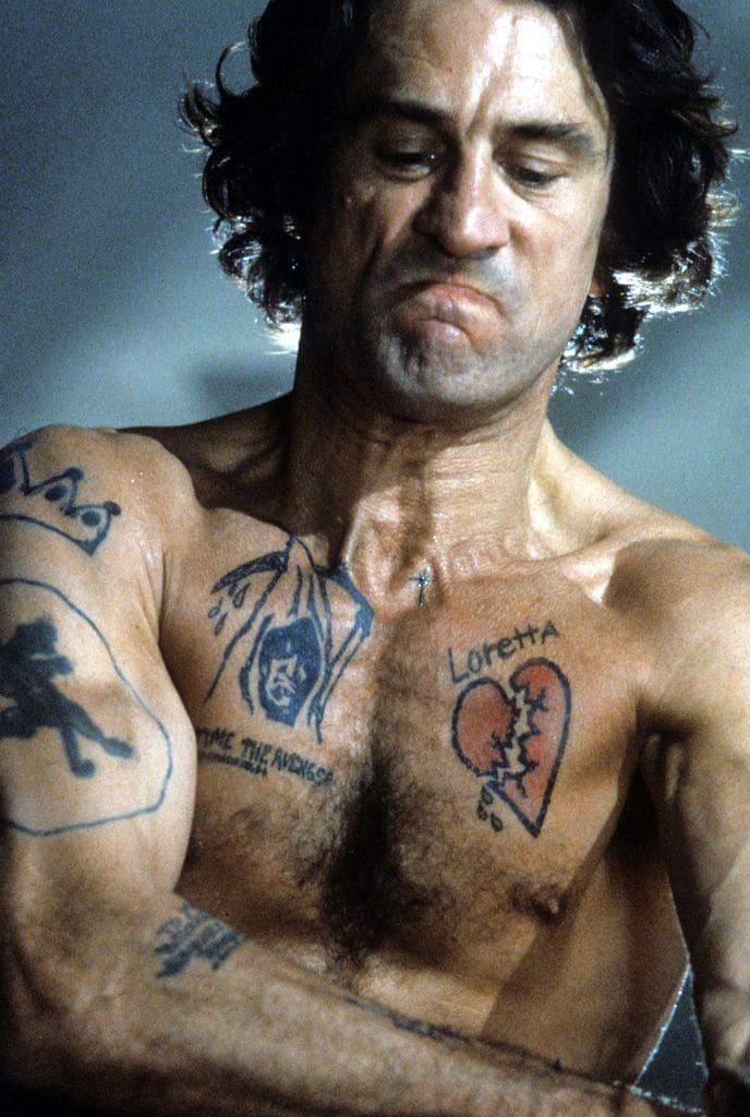 Robert De Niro shows off his tattoos in a scene from the film  'Cape Fear', 1991