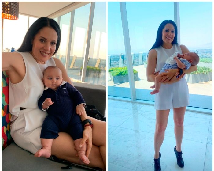 América Guinart con su nieta Cayetana