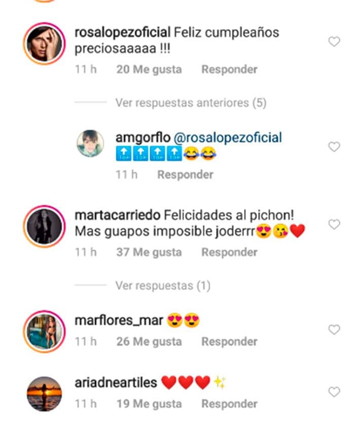 Rosa ha felicitado a Paula Echevarría en Instagram
