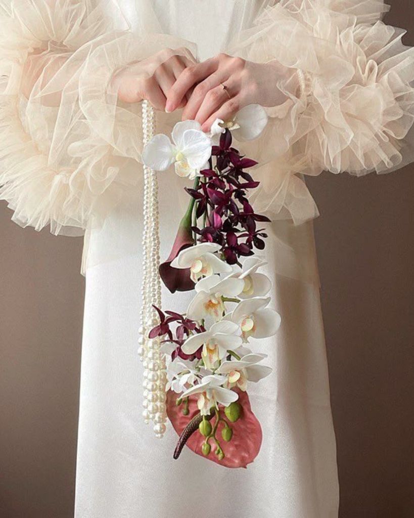 Ramos de novia con perlas color