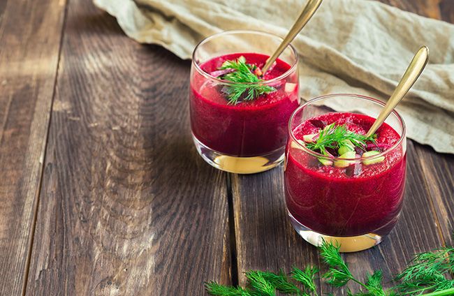 salmorejo de remolacha y cereza