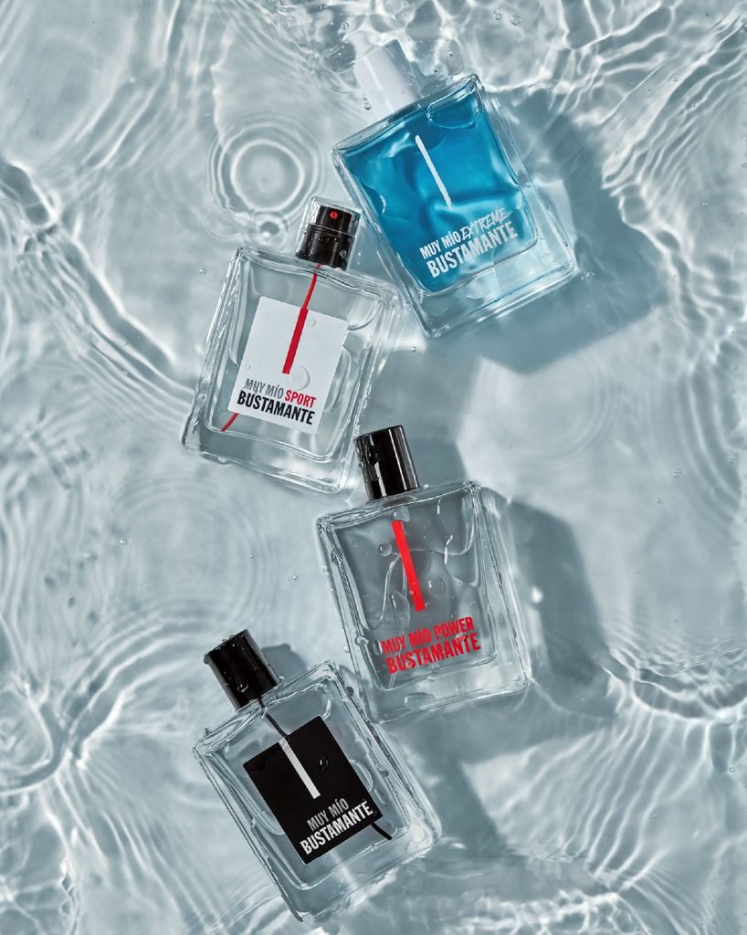 Cuatro perfumes de la línea de Bustamante