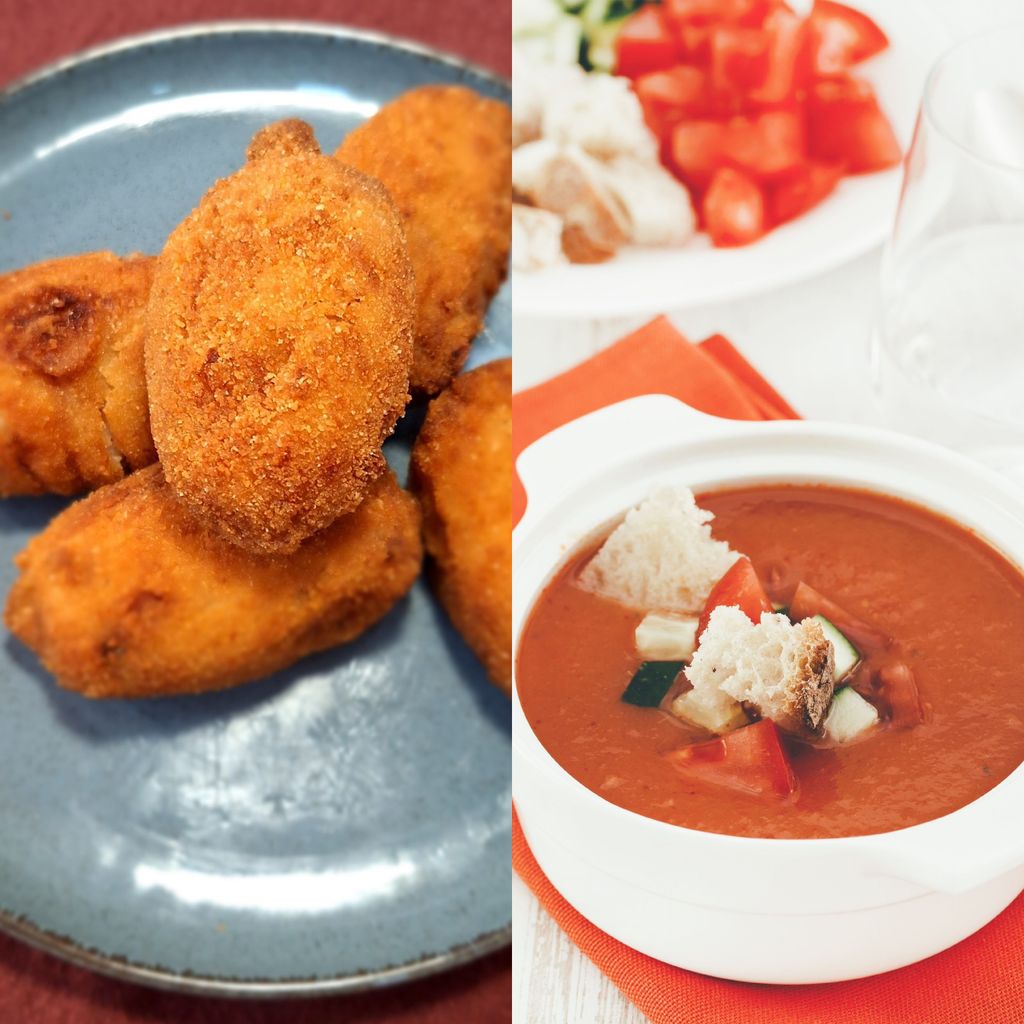 En el menú no faltaron platos españoles tan emblemáticos como las croquetas y el gazpacho.