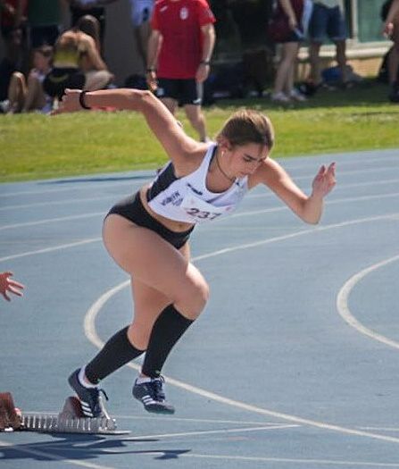 Manuela en el momento de comenzar la carrera