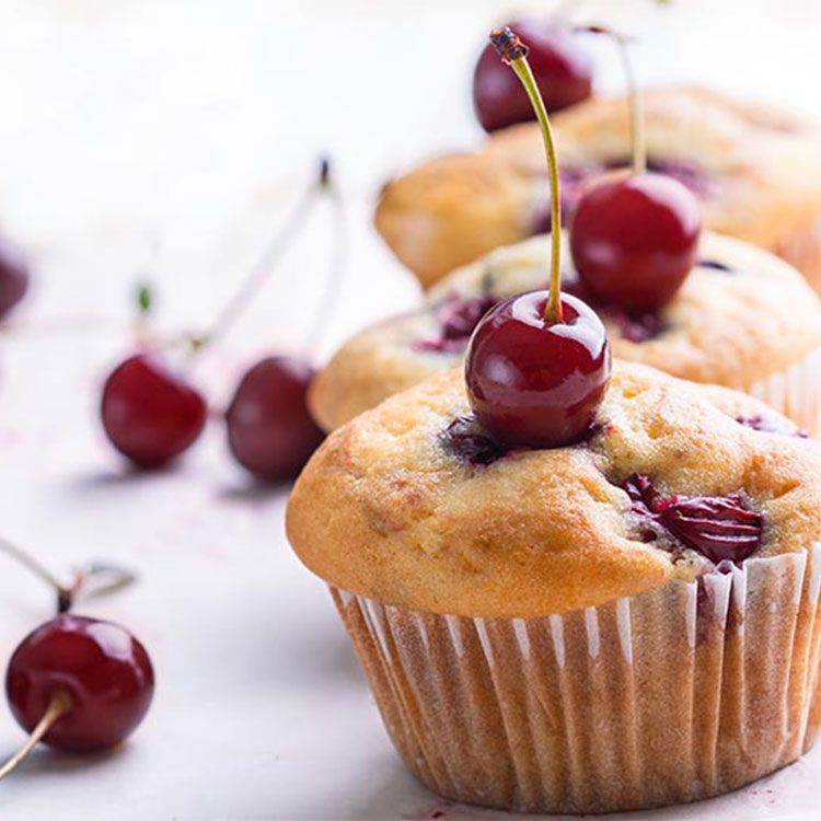 'Muffins' de coco y cereza