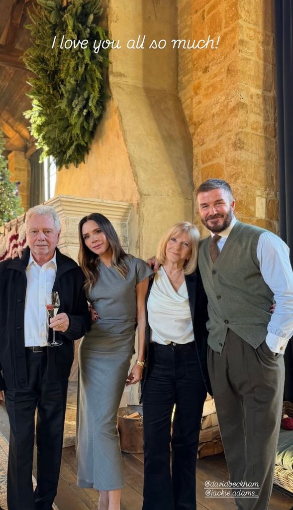Victoria y David Beckham en Navidad. 