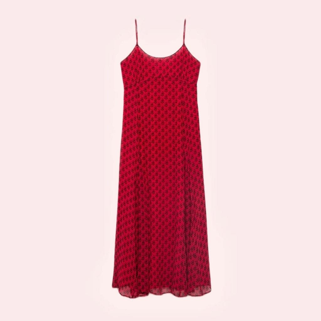 Vestido de gasa con estampado floral de Mango