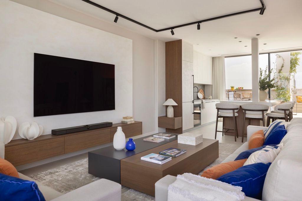 Salón con mueble a medida. 