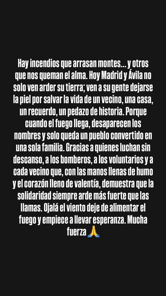 El mensaje de Alejandro Sanz sobre los incendios en España