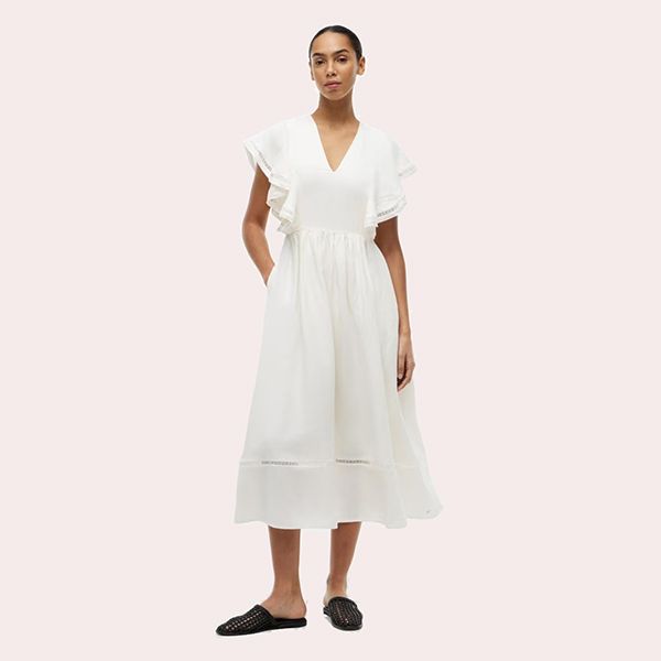 Vestido Midi de Lino con Volantes Tommy Hilfiger