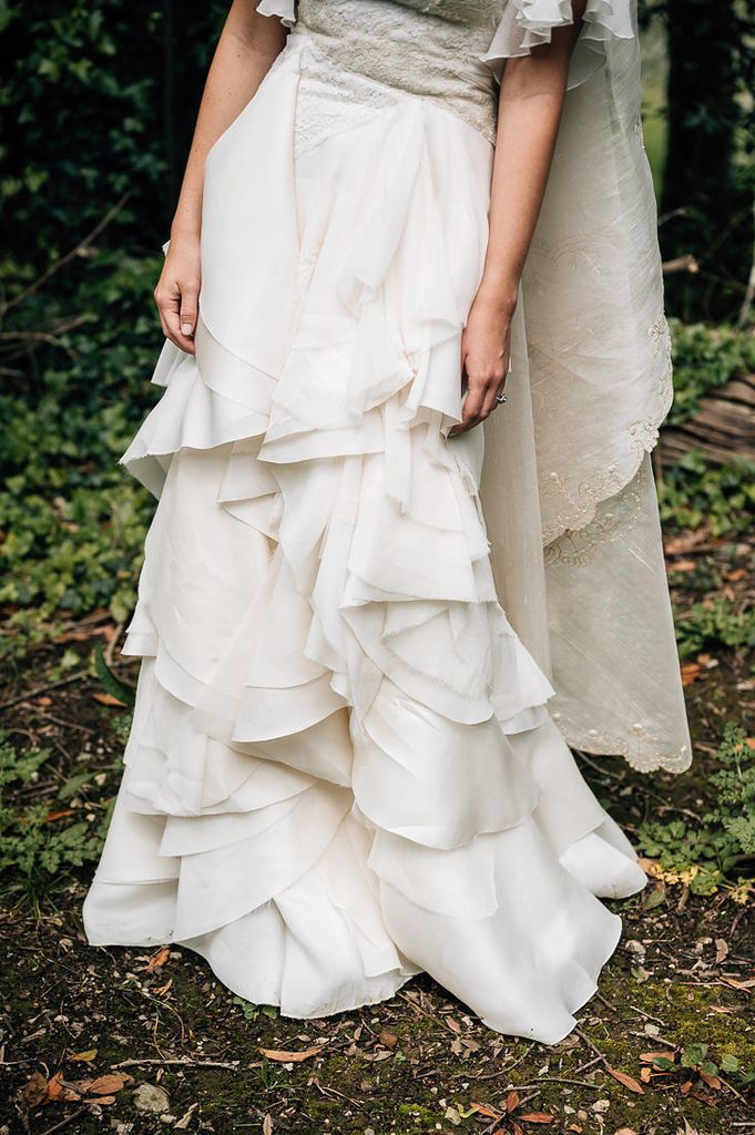 Natalia con vestido de novia de Manuel de Vivar en su boda con Nacho