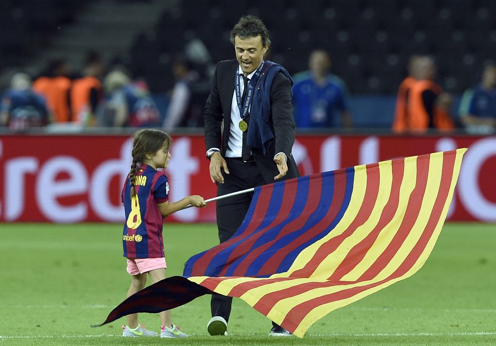 Luis Enrique y su hija Xana el 6 de junio de 2015