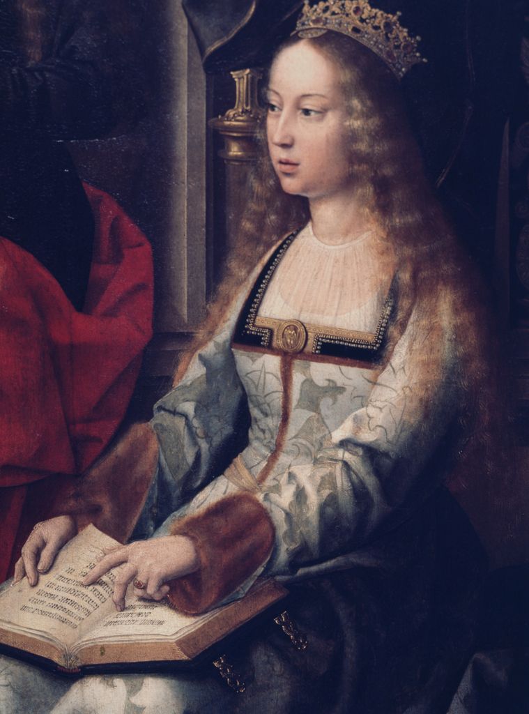 Detalle de La Virgen de la Mosca (c. 1520), óleo anónimo del siglo XV conservado en la Colegiata de Toro (Zamora), donde se identifica un supuesto retrato de Isabel la Católica