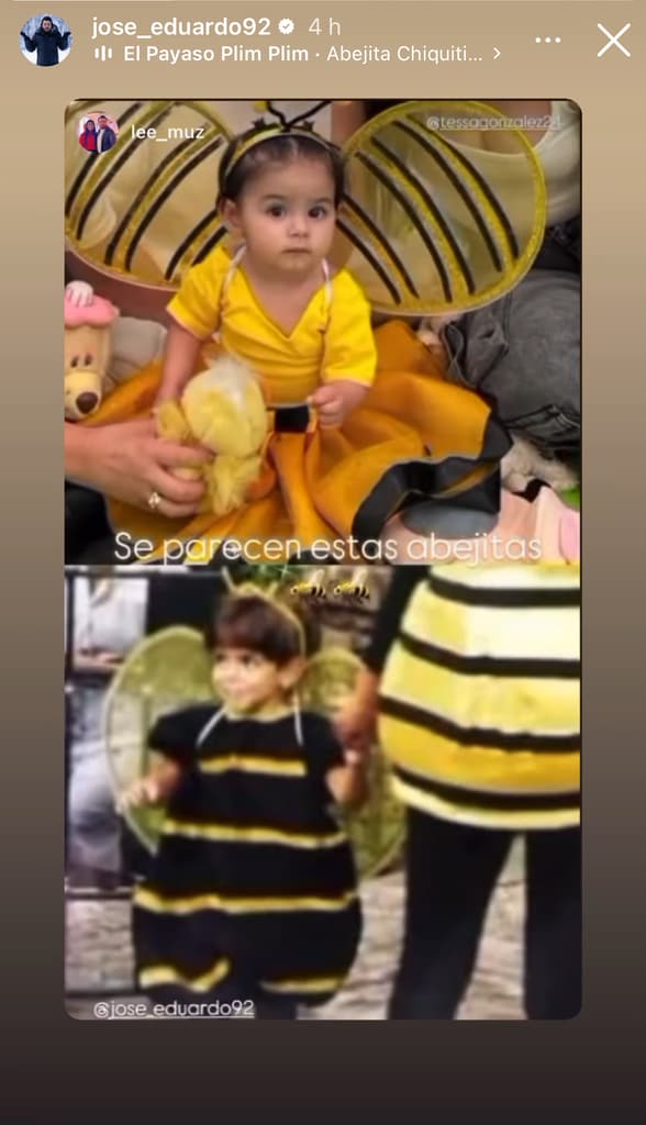 José Eduardo Derbez publicó una composición de fotos de él y su hija Tessa disfrazado de abejitas.