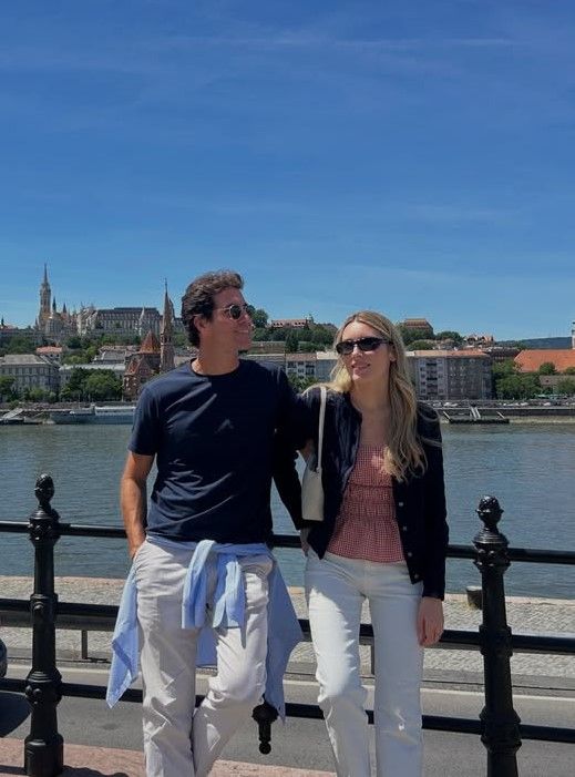 Daniela Figo y su novio el fin de semana en Budapest para la final de la Champions.