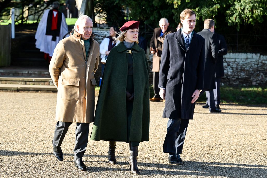 Lady Margarita Armstrong-Jones en el servicio religioso de navidad en Sandringham, 2025.