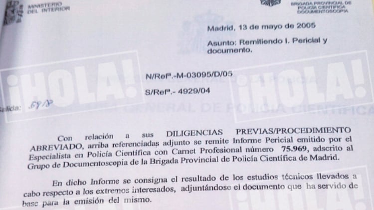 El justificante de la denuncia a Alessandro Lequio