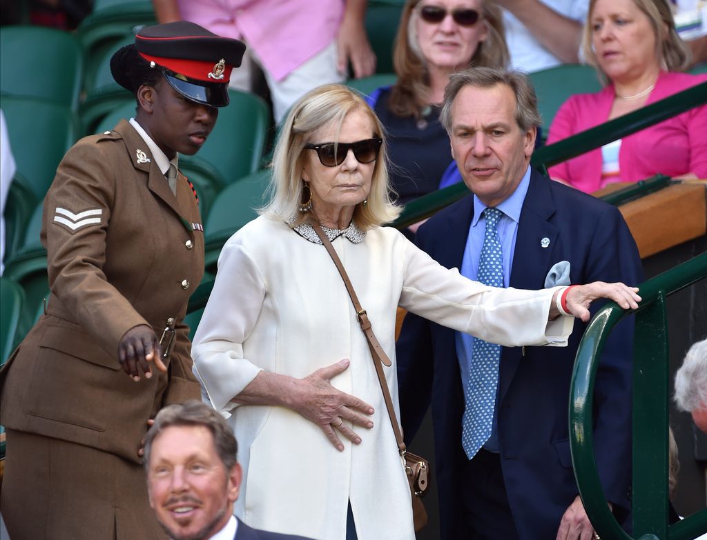 La duquesa de Kent en el Royal Box de Wimbledon en el año 2014