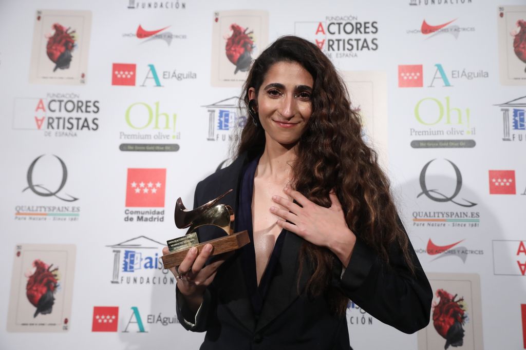 Alba Flores, cuando recibió el premio de la Unión de Actores en 2022